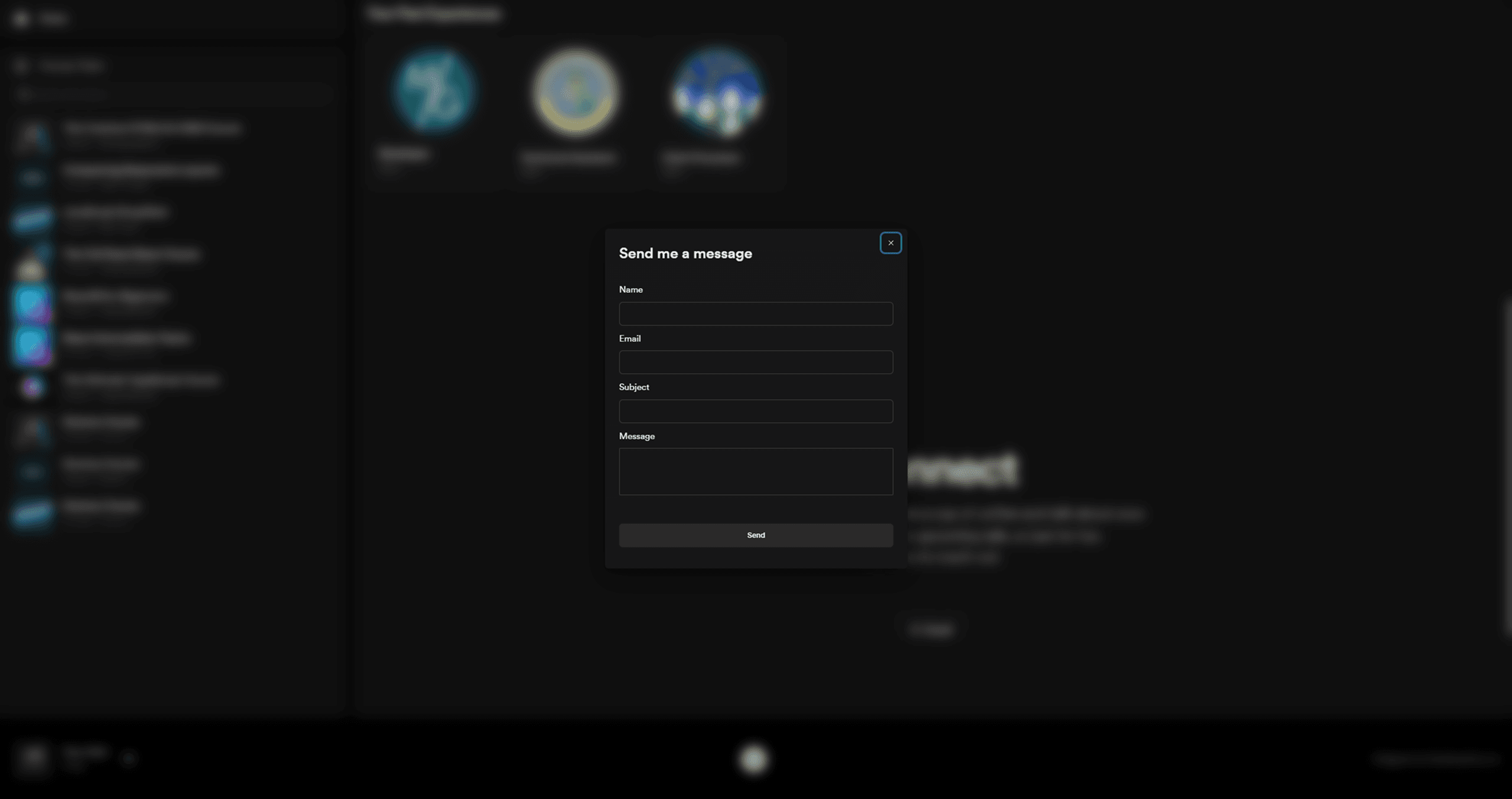 Contact form of portfolio v1